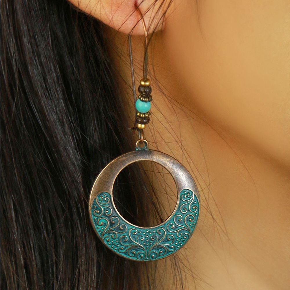 Bohemian Round Drop Earrings